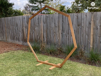 Timber Heptagon Backdrop For Hire - Premium Backdrop from PartyPax - Just $200.00! Shop now at PartyPax