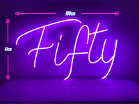Fifty Colour Changing Neon Sign For Hire - Premium Neon Signs from PartyPax - Just $100! Shop now at PartyPax