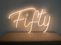 Fifty Colour Changing Neon Sign For Hire - Premium Neon Signs from PartyPax - Just $150! Shop now at PartyPax