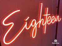 'Eighteen' Colour Changing Neon Sign For Hire - Premium Neon Signs from PartyPax - Just $100! Shop now at PartyPax