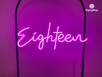 Eighteen Colour Changing Neon Sign For Hire - Premium Neon Signs from PartyPax - Just $120.00! Shop now at PartyPax