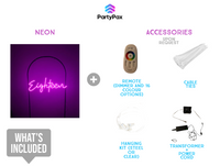 Eighteen Colour Changing Neon Sign For Hire - Premium Neon Signs from PartyPax - Just $120.00! Shop now at PartyPax