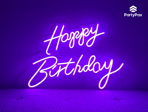 Happy Birthday Colour Changing Neon Sign for Hire - Premium Neon Signs from PartyPax - Just $120.00! Shop now at PartyPax