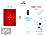 Love Heart Colour Changing Neon Sign for Hire - Premium Neon Signs from PartyPax - Just $100.00! Shop now at PartyPax
