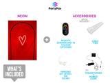 Love Heart Colour Changing Neon Sign for Hire - Premium Neon Signs from PartyPax - Just $100.00! Shop now at PartyPax