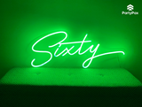 Sixty Colour Changing Neon Sign for Hire - Premium Neon Signs from PartyPax - Just $150.00! Shop now at PartyPax