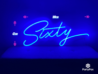 Sixty Colour Changing Neon Sign for Hire - Premium Neon Signs from PartyPax - Just $150.00! Shop now at PartyPax