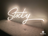 Sixty Colour Changing Neon Sign for Hire - Premium Neon Signs from PartyPax - Just $150.00! Shop now at PartyPax